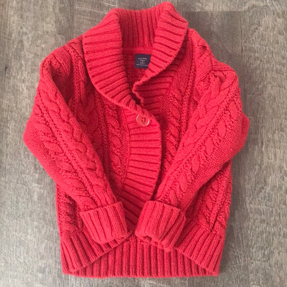 Toddler Red Cable Knit Sweater